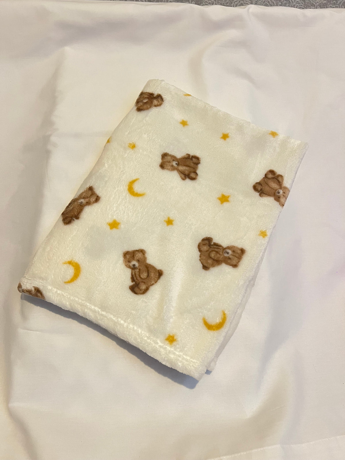 Personalised Neutral Teddy Bear Blanket