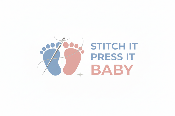 Stitch It Press It Baby Logo - Blue Left Pink Right